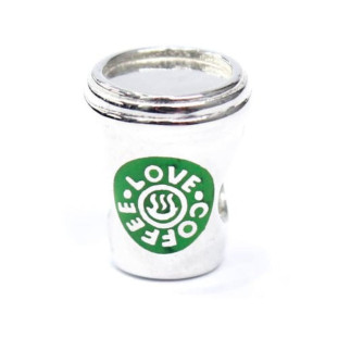 Berloque Charm Separador Copo de Café em Prata 925