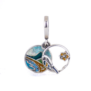 Berloque Charm Pingente Brasil em Prata 925