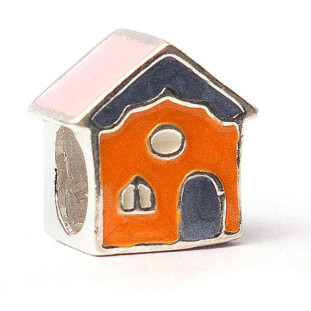 Berloque Charm Separador Casinha Colorida em Prata 925