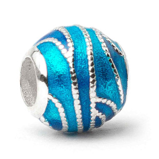 Berloque Charm Separador Azul do Mar em Prata 925
