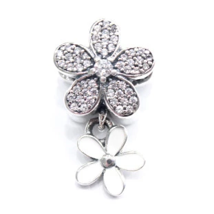 Berloque Charm Separador Flor Margarida em Prata 925