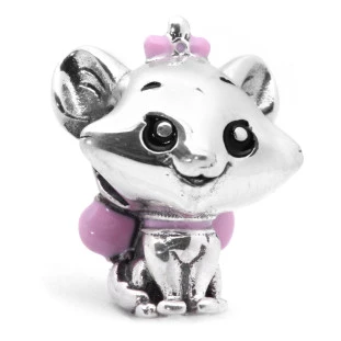 Berloque Charm Separador Baby Gatinha Marie em Prata 925