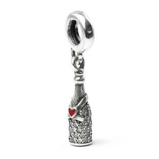 Berloque Charm Pingente Champagne em Prata 925