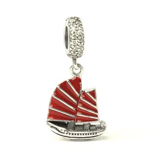 Berloque Charm Pingente Veleiro em Prata 925