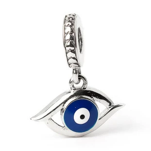 Berloque Charm Pingente Olho Grego em Prata 925