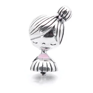 Berloque  Charm Separador Bailarina em Prata 925
