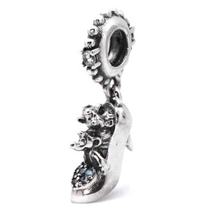 Berloque Charm Pingente Sapatinho da Cinderela em Prata 925