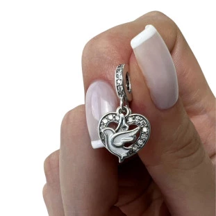 Berloque Charm Pingente Espirito Santo em Prata 925