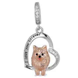 Berloque Charm Pingente Spitz Alemão em Prata 925