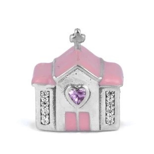 Berloque Charm Separador Igreja em Prata 925