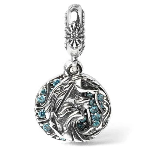 Berloque Charm Pingente Elsa e Nokk  - Frozen em Prata 925
