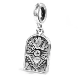 Berloque Charm Pingente 1ª Eucaristia em Prata 925