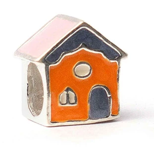 Berloque Charm Separador Casinha Colorida em Prata 925