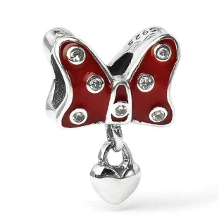 Berloque Charm Separador Laço Minnie em Prata 925