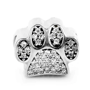 Berloque Charm Separador Patinha em Prata 925