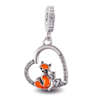 Berloque Charm Pingente Pequeno Príncipe e Raposa em Prata 925