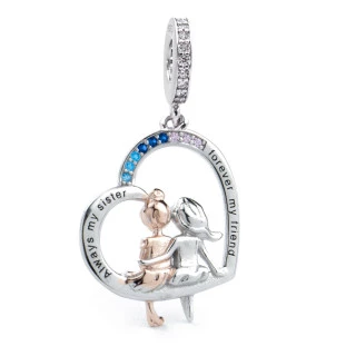 Berloque Charm Pingente Minha Irmã em Prata 925